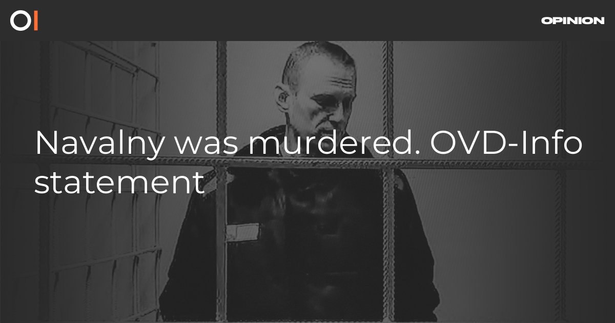 Navalny was murdered. OVD-Info statement